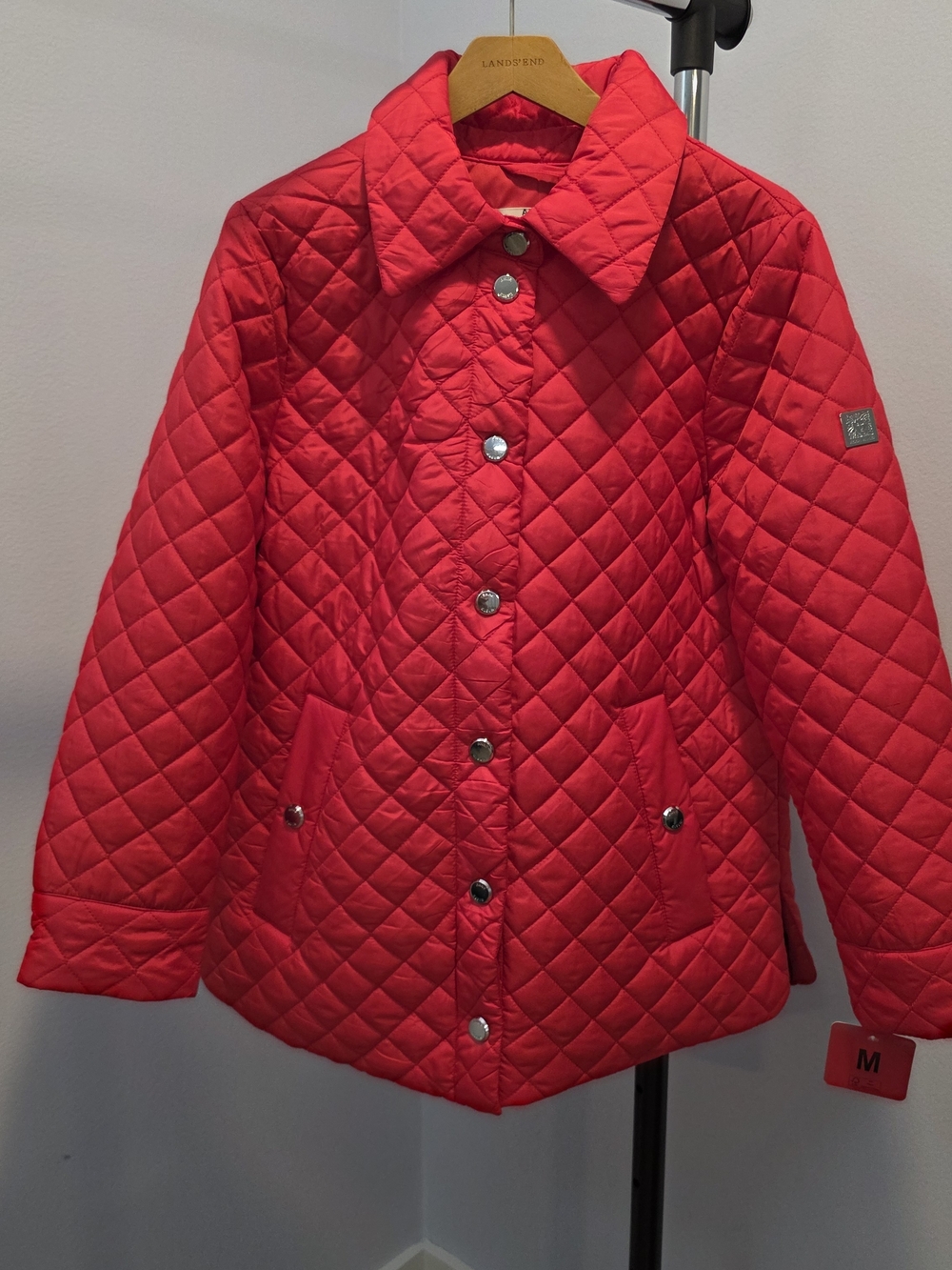 Anne KLEIN WOMEN NEW Quilted Red Snap-Button Jacket